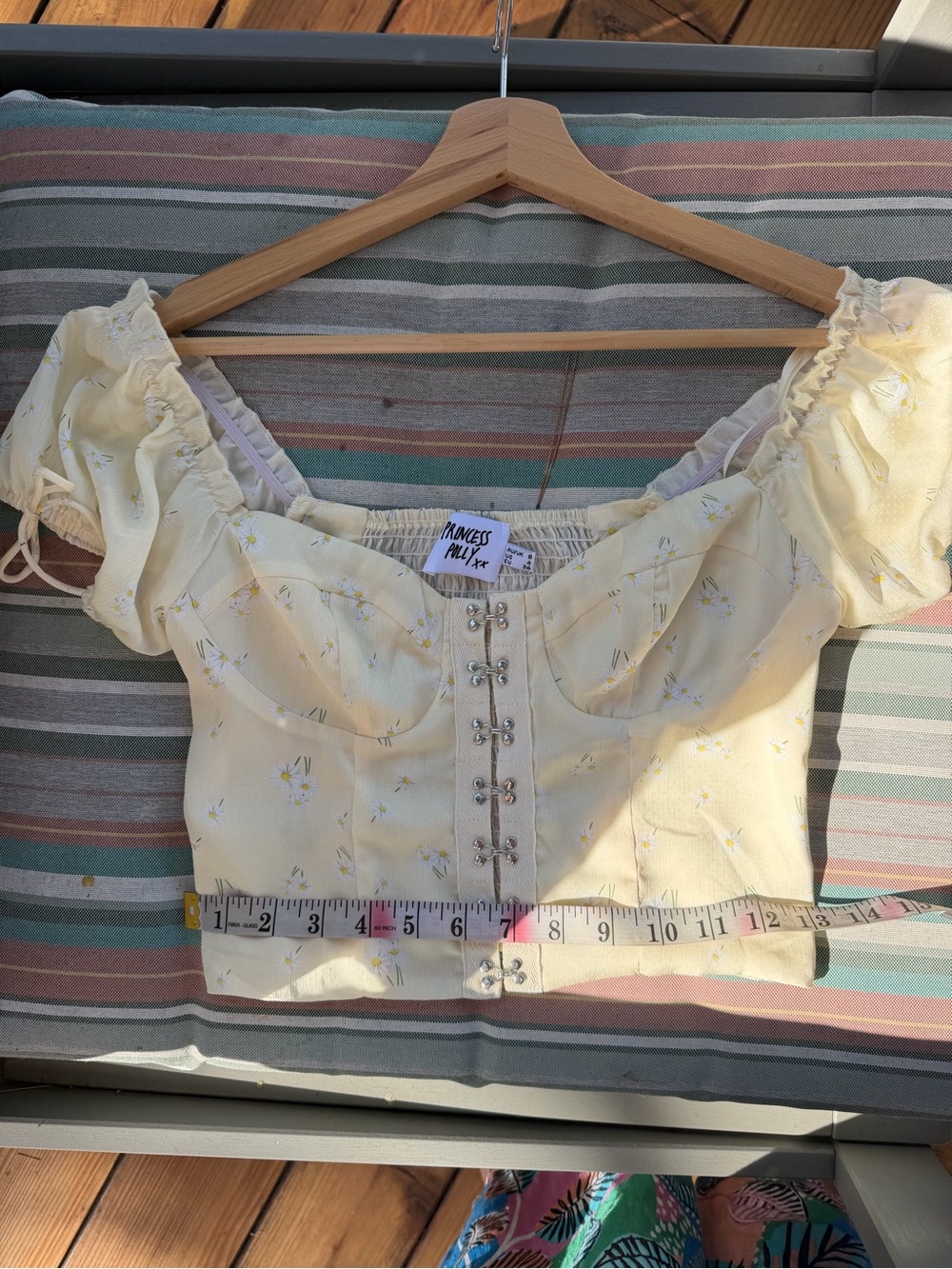 Cute Summer Daisy Floral Corset Crop Top US 4 - Picture 5 of 6